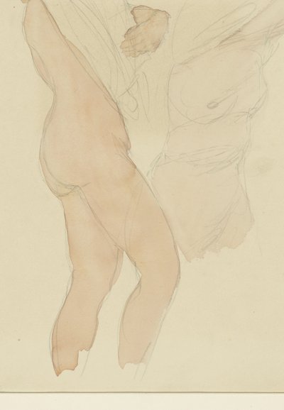 Arkusz do nauki z dwiema kobietami zdejmującymi koszule autorstwa Auguste Rodin