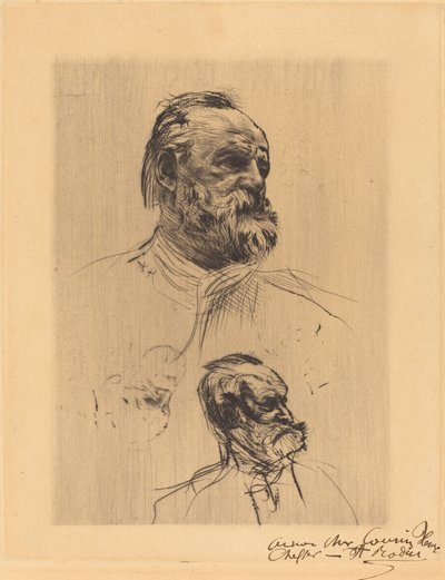Victor Hugo, trzy czwarte autorstwa Auguste Rodin