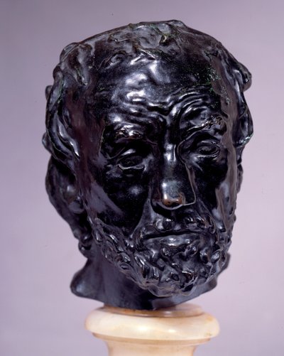 głowa mężczyzny ze złamanym nosem Rzeźba Auguste Rodina (1840-1917) XIX-wieczny Paryż, Musee Rodin autorstwa Auguste Rodin