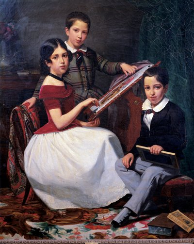 Dzieci radnego Joaquina Torquato Alvesa Ribeiro autorstwa Auguste Roquemont