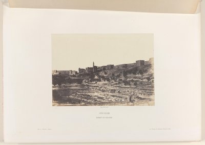 Birket-es-Soultan Basin poza murami Starego Miasta w Jerozolimie Jerozolima. Birket-es-Soultan (tytuł na obiekcie) autorstwa Auguste Salzmann