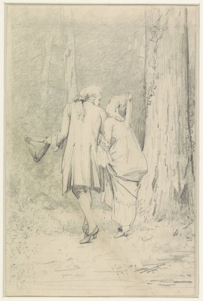 Para piesza w lesie autorstwa Auguste Serrure
