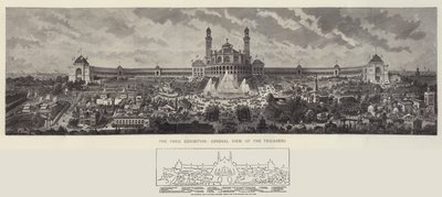 Wystawa Paryska, Widok ogólny Trocadero autorstwa Auguste Victor Deroy