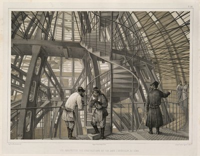 Metalowa konstrukcja wnętrza katedry Od: Budowa katedry św. Izaaka, 1845 autorstwa Auguste de Montferrand