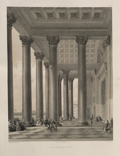 Północny portal katedry św. Izaaka Z: Budowa katedry św. Izaaka, 1845 autorstwa Auguste de Montferrand