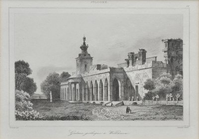 Widok Galerii Gotyckiej w Pałacu w Wilanowie, 1840 autorstwa Augustin François Lemaiand#770tre