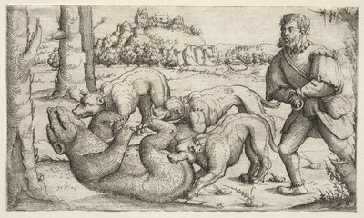 Polowanie na niedźwiedzie, 1569. autorstwa Augustin Hirschvogel