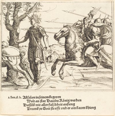 Absalom zabity przez Joaba autorstwa Augustin Hirschvogel