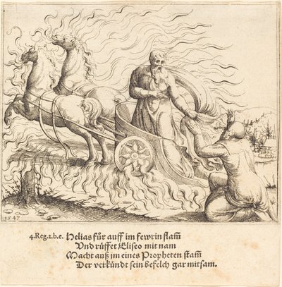 Eliasz zostaje zabrany do nieba, 1547. autorstwa Augustin Hirschvogel