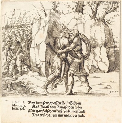 Joab zdradza Abnera autorstwa Augustin Hirschvogel