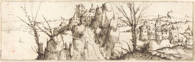 Krajobraz z jeziorem. autorstwa Augustin Hirschvogel