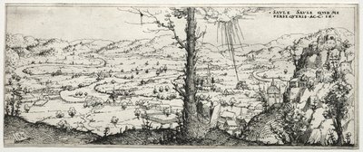 Krajobraz z nawróceniem Saulusa, 1545. autorstwa Augustin Hirschvogel