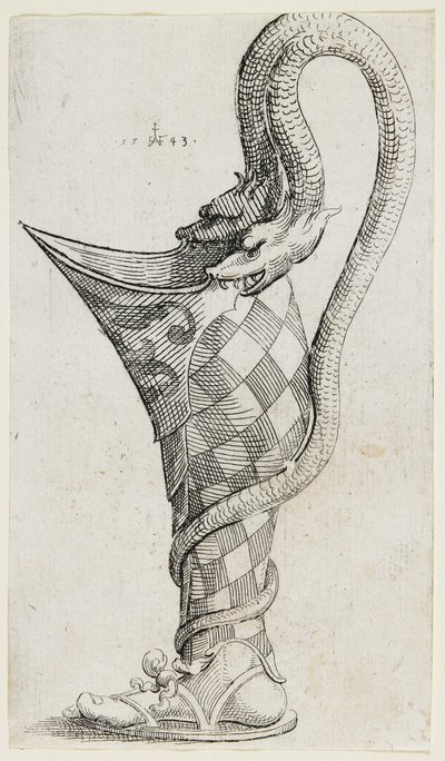 Ozdobny statek w kształcie nogi, 1543 autorstwa Augustin Hirschvogel