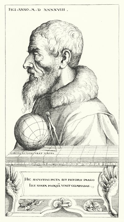 Autoportret Augustina Hirschvogla, niemieckiego artysty, matematyka i kartografa (grafika) autorstwa Augustin Hirschvogel