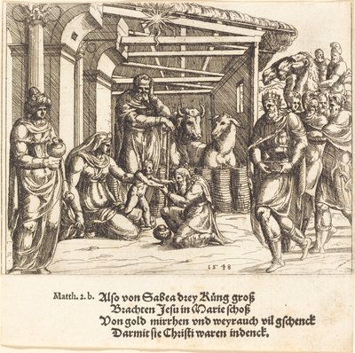 Adoracja Trzech Króli, 1548. autorstwa Augustin Hirschvogel