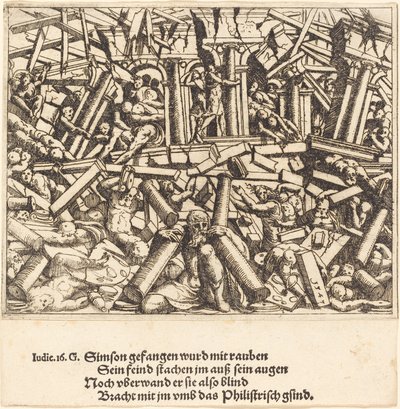 Śmierć Samsona, 1547. autorstwa Augustin Hirschvogel