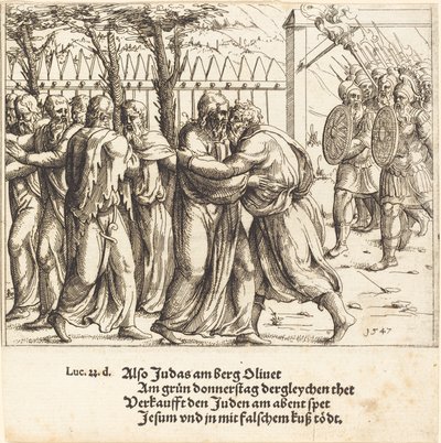 Pocałunek Judasza. autorstwa Augustin Hirschvogel