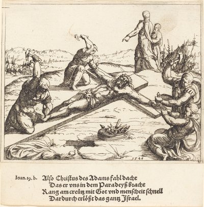 Przybicie do krzyża, 1548. autorstwa Augustin Hirschvogel