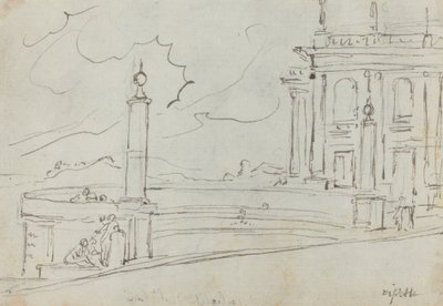 Ripetta w Rzymie [verso] autorstwa Augustin Pajou