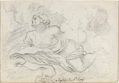 Anioł z Wniebowzięcia [recto] autorstwa Augustin Pajou after Charles Mellin
