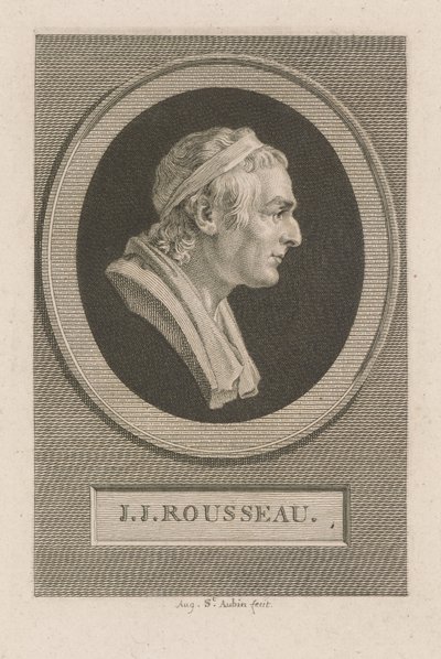 Portret J. J. Rousseau autorstwa Augustin de Saint-Aubin