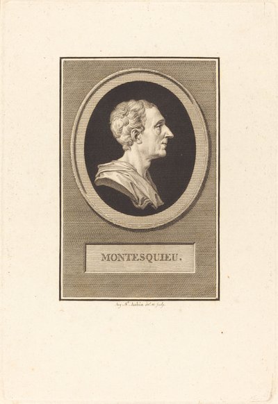 Charles Louis de Secondat Monteskiusz autorstwa Augustin de Saint Aubin