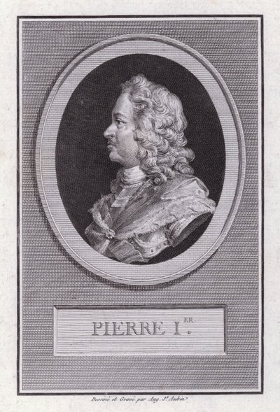 Piotr Wielki, car Rosji (grafika) autorstwa Augustin de Saint Aubin