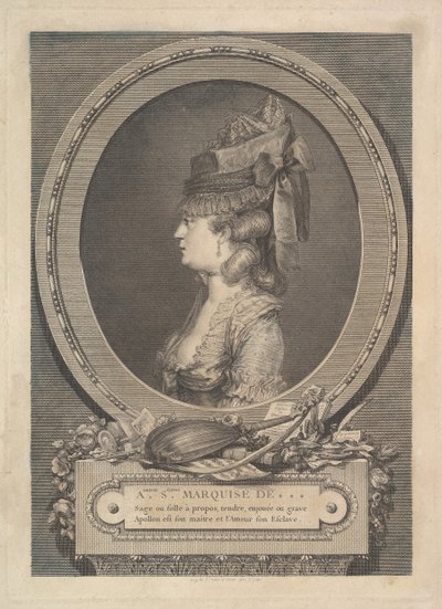 Portret markizy Adrienne-Sophie de ***, 1779. autorstwa Augustin de Saint Aubin