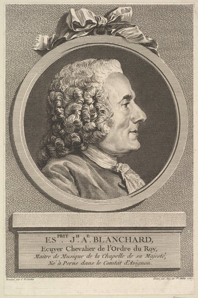 Portret Esprit-Joseph-Antoine Blanchard, 1767. autorstwa Augustin de Saint Aubin