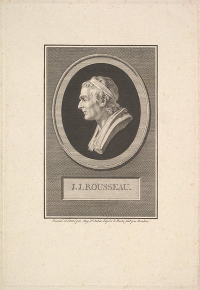 Portret J.J. Rousseau, 1801 r. autorstwa Augustin de Saint Aubin