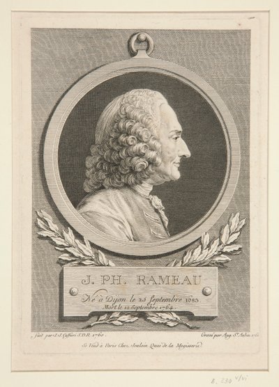 Portret Jean-Philippe Rameau autorstwa Augustin de Saint-Aubin