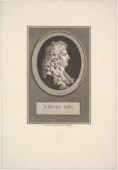 Portret Ludwika XIV, 1779. autorstwa Augustin de Saint Aubin