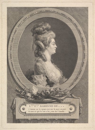 Portret Louise Emilie Baronne de ***, 1779. autorstwa Augustin de Saint Aubin
