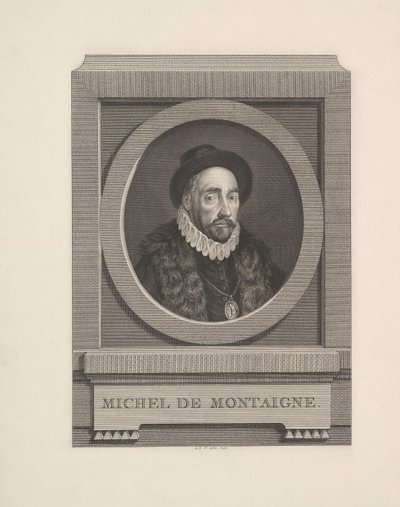 Portret Michela de Montaigne, 1774. autorstwa Augustin de Saint Aubin