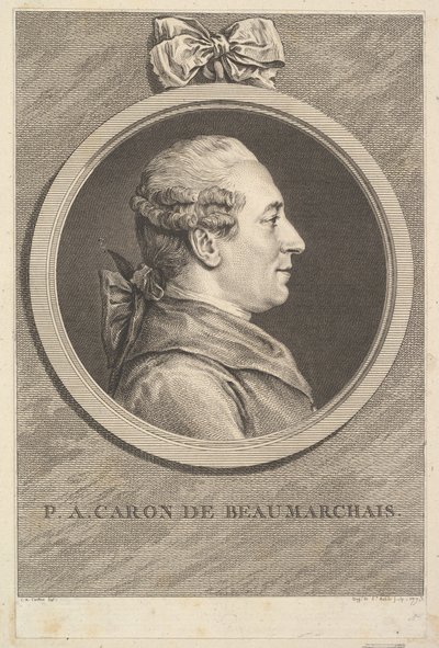 Portret PA Carona de Beaumarchais, 1773. autorstwa Augustin de Saint Aubin