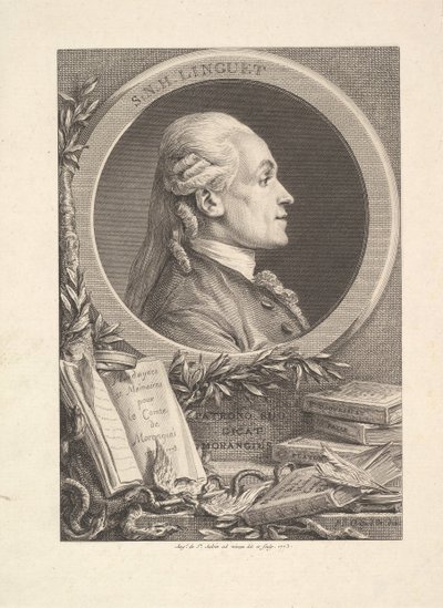 Portret Simona-Nicolasa-Henri Lingueta, 1773 autorstwa Augustin de Saint Aubin