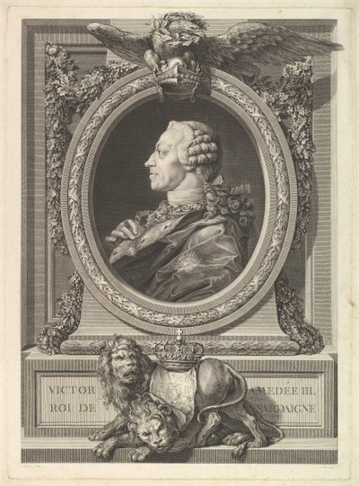 Portret Wiktora Amadeusza III, króla Sardynii, 1777. autorstwa Augustin de Saint Aubin