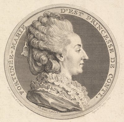 Nadruk medalu portretowego Fortunée-Marie dEst, księżnej Conti, 1781. autorstwa Augustin de Saint Aubin