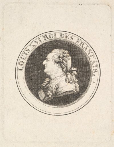 Nadruk medalu portretowego Ludwika XVI, prawdopodobnie 1789-90. autorstwa Augustin de Saint Aubin