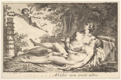 Miniaturka obok nazwiska sie. de St. Aubin Vignette obok imienia Augustyna de S..., 1762. autorstwa Augustin de Saint Aubin
