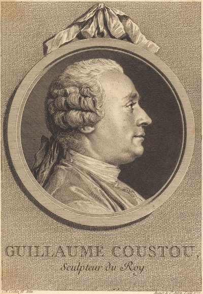 Guillaume Coustou autorstwa Augustin de Saint Aubin after Charles Nicolas Cochin II