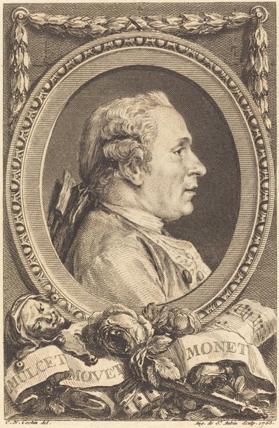 John Monet autorstwa Augustin de Saint Aubin after Charles Nicolas Cochin II