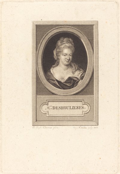 Antoinette du Ligier z La Garde Deshoulieres autorstwa Augustin de Saint Aubin after Elisabeth Sophie Cheron