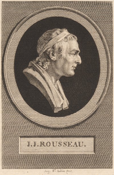 Jean-Jacques Rousseau autorstwa Augustin de Saint Aubin after Jean Antoine Houdon