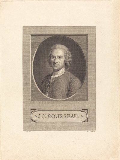 JJ Rousseau autorstwa Augustin de Saint Aubin after Maurice Quentin