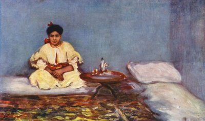 W dzielnicy żydowskiej, Tanger (kolorowa litografia) autorstwa Augustine Fitzgerald