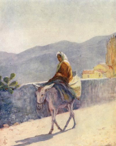 On the High Road, Ronda (kolorowa litografia) autorstwa Augustine Fitzgerald