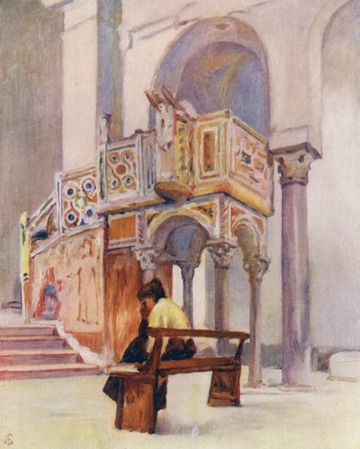 Ambona w San Giovanni Del Toro, Ravello (kolorowa litografia) autorstwa Augustine Fitzgerald
