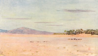 Pustynia w pobliżu Biskry (kolorowa litografia) autorstwa Augustine Fitzgerald