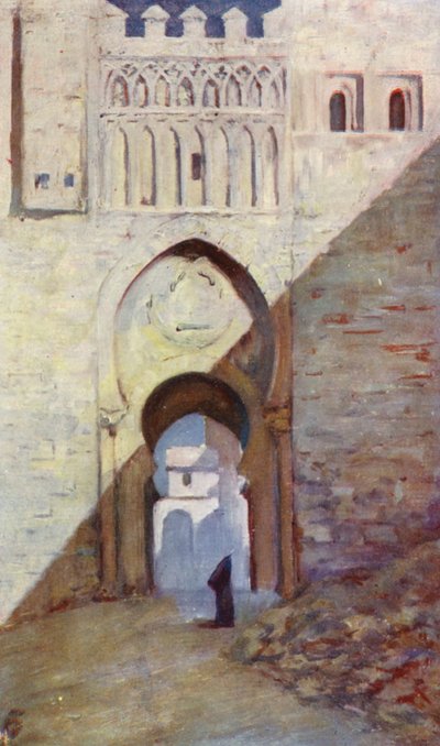 Toledo, Puerta Del Sol (kolorowa litografia) autorstwa Augustine Fitzgerald